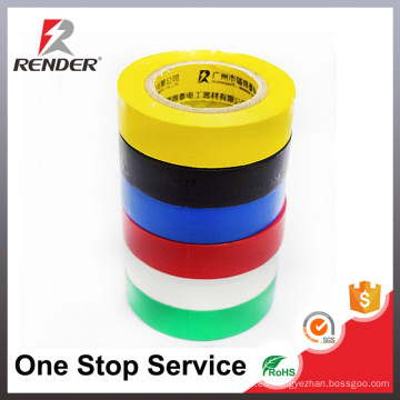 Negro Blanco Rojo Amarillo Azul Verde17mm 10y 0.15mm PVC Cinta Eléctrica Cinta Adhesiva Industrial